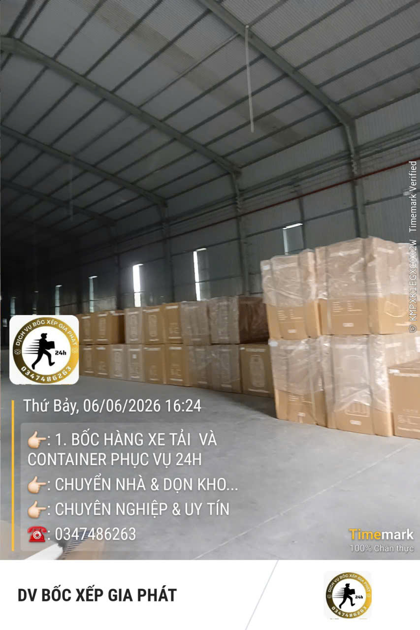 Dịch vụ bốc xếp hàng hóa cho kho xưởng, nhà máy