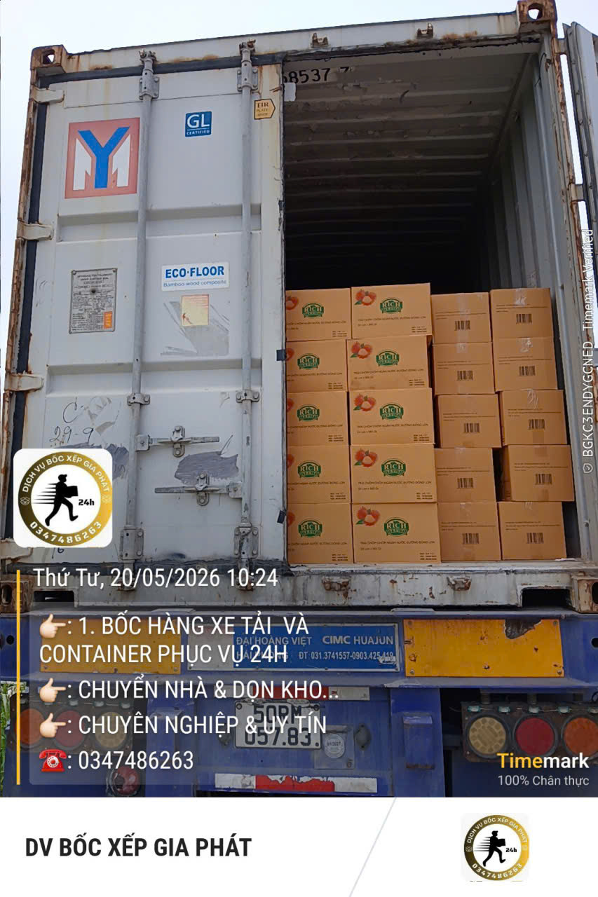 Dịch vụ bốc xếp hàng hóa nhanh chóng, an toàn