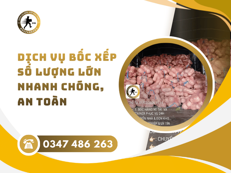 Dịch vụ bốc xếp số lượng lớn chuyên nghiệp và uy tín