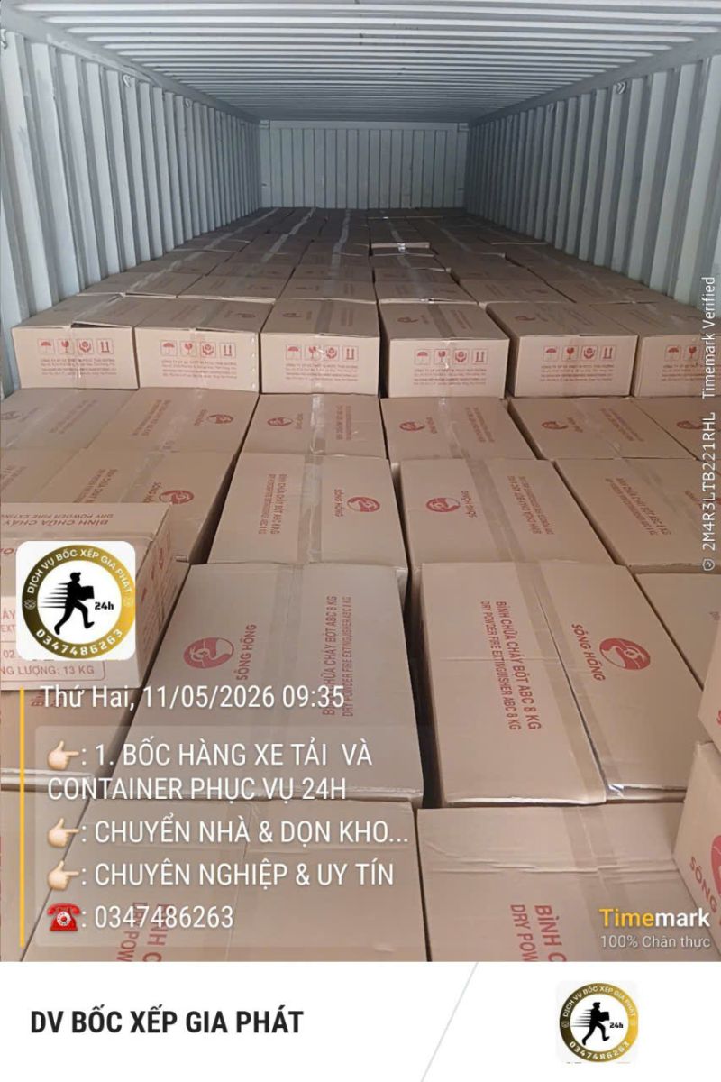 bốc xếp hàng xe tải và container